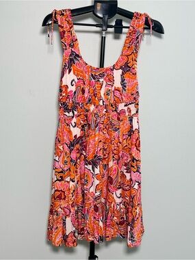 Dear John Floral Tiered Midi Sundress Tie Straps M